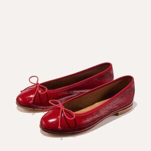 Margaux Berry Red Crinkle Patent Leather Demi Ballet Flat Size 40.5M (US 9.5/10)